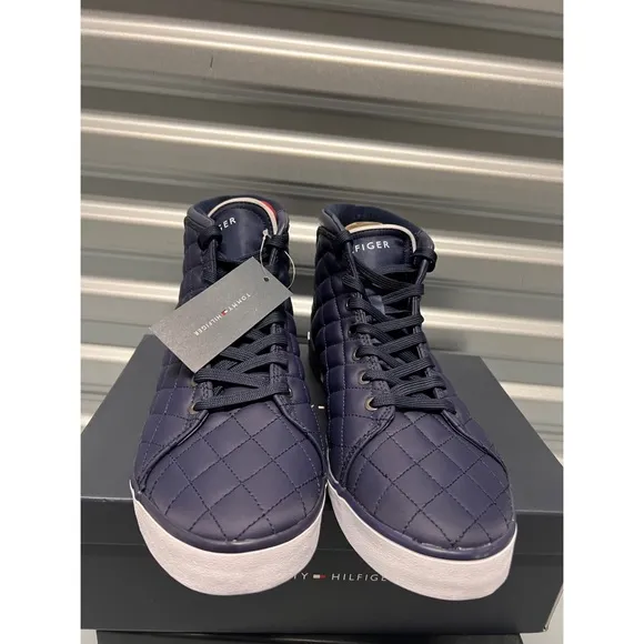 TOMMY HILFIGER MEN’S ROSH 3 HIGH TOP NAVY SNEAKERS
