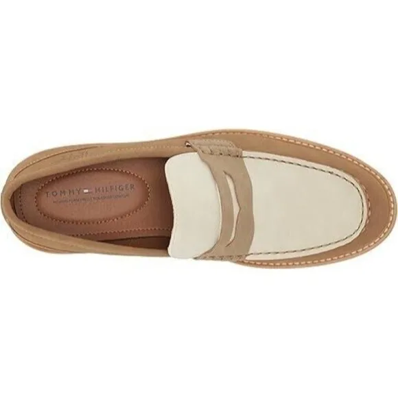 Tommy Hilfiger Men's  Sector Slip on Penny Loafers, Natural White, 10M