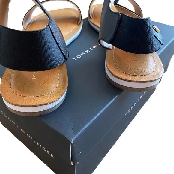 TOMMY HILFIGER Black Gorgina Sporty Strappy Sandals