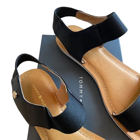 TOMMY HILFIGER Black Gorgina Sporty Strappy Sandals