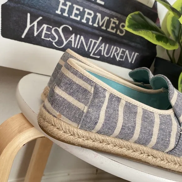🤍💙Toms Alpargata Rope Espadrilles Navy Stripe Blue 🤍💙Size 10