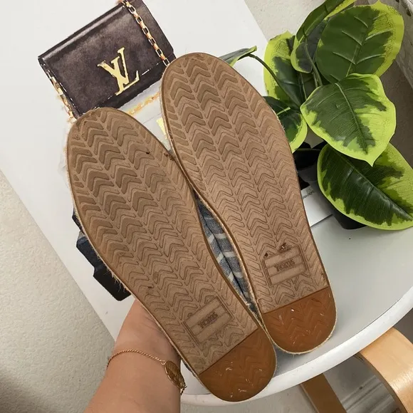 🤍💙Toms Alpargata Rope Espadrilles Navy Stripe Blue 🤍💙Size 10