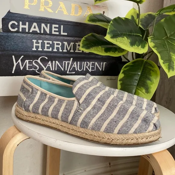 🤍💙Toms Alpargata Rope Espadrilles Navy Stripe Blue 🤍💙Size 10