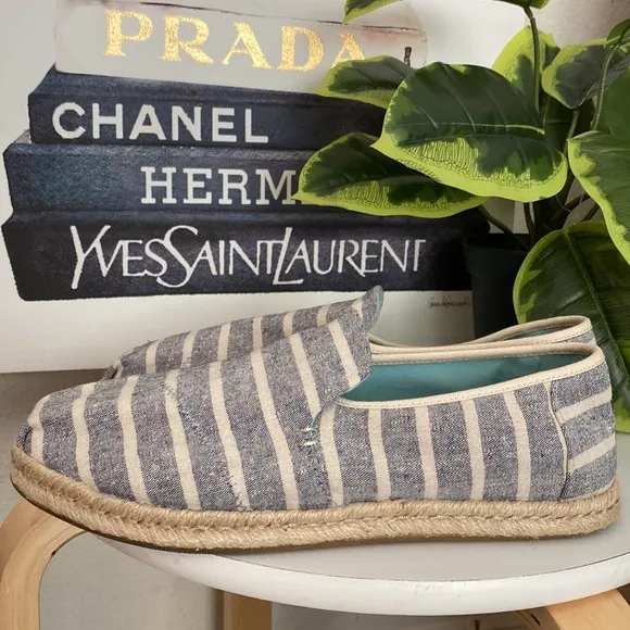 🤍💙Toms Alpargata Rope Espadrilles Navy Stripe Blue 🤍💙Size 10