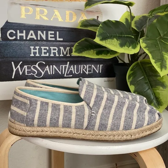 🤍💙Toms Alpargata Rope Espadrilles Navy Stripe Blue 🤍💙Size 10