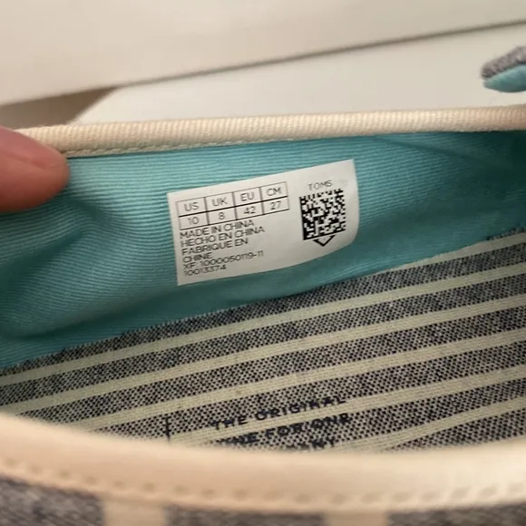 🤍💙Toms Alpargata Rope Espadrilles Navy Stripe Blue 🤍💙Size 10