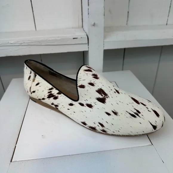 TOMS Darcy Slip On Brown Birch Spotted Cow Hair Women’s Size 10 Loafers New
