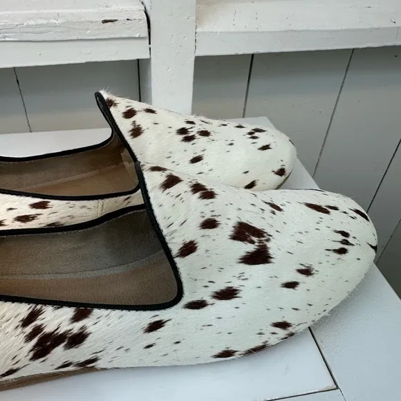 TOMS Darcy Slip On Brown Birch Spotted Cow Hair Women’s Size 10 Loafers New