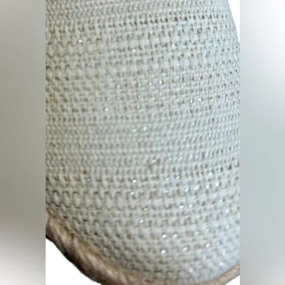 TOMS Valencia Sparkly Metallic Crochet Platform Espadrilles In Cream Sz 9.5✨NIB✨