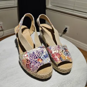Toni Pons Orgins Stained Glass Print Espadrilles Wedge Sandals