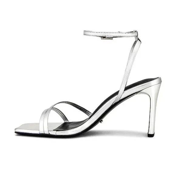 Tony Bianco Corso Shoes silver high heels sandals strappy Revolve Sz 6