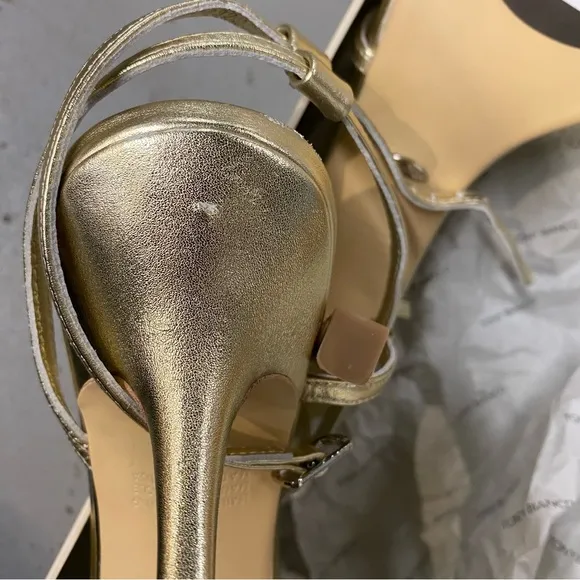 Tony Bianco Franci Gold High Heels Shoes strappy sandals Revolve Sz 7