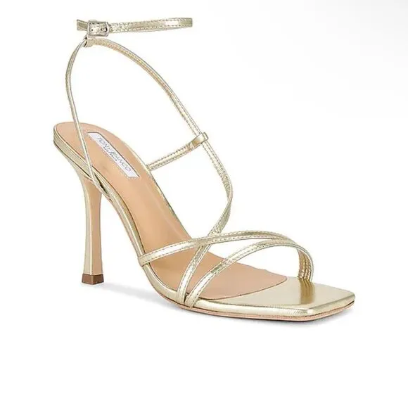 Tony Bianco Franci Gold High Heels Shoes strappy sandals Revolve Sz 7