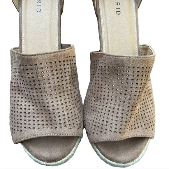 Torrid Taupe Perforated Espadrilles Platform 10W