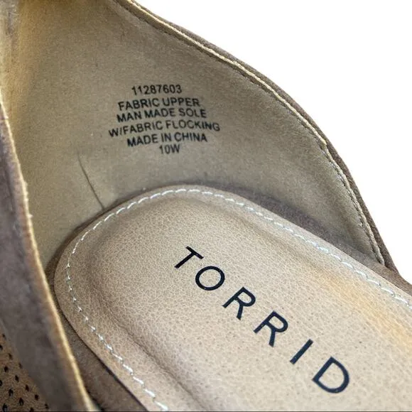 Torrid Taupe Perforated Espadrilles Platform 10W
