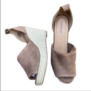 Torrid Taupe Perforated Espadrilles Platform 10W