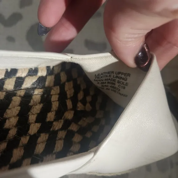 Tory Burch 48533 Colorblock Black White Espadrille Jute Platform EUC