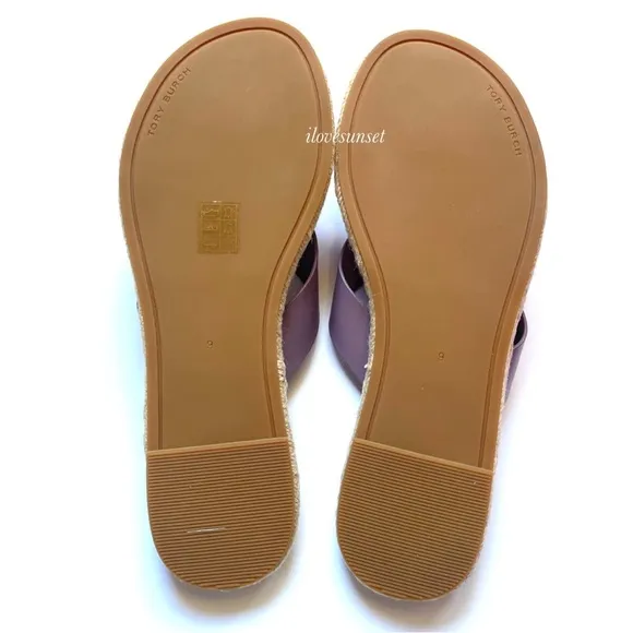 {Tory Burch} Allium Quilted Espadrilles Flat Thong Sandals