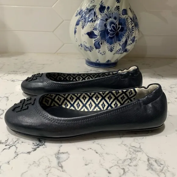 Tory Burch Ballet Flats navy blue size 5