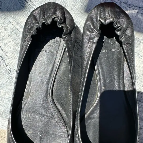 Tory Burch Black Gold Classic Reva flats