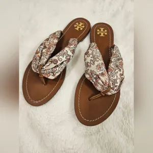 Tory Burch Carson Flat Thong Sandals Size 7.5M