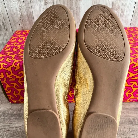 Tory Burch Gold Melinda Ballet Flats