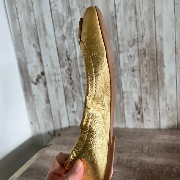 Tory Burch Gold Melinda Ballet Flats