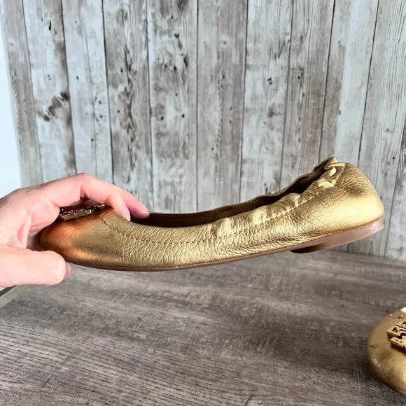 Tory Burch Gold Melinda Ballet Flats