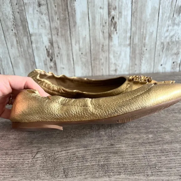 Tory Burch Gold Melinda Ballet Flats