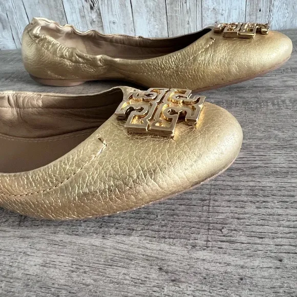 Tory Burch Gold Melinda Ballet Flats