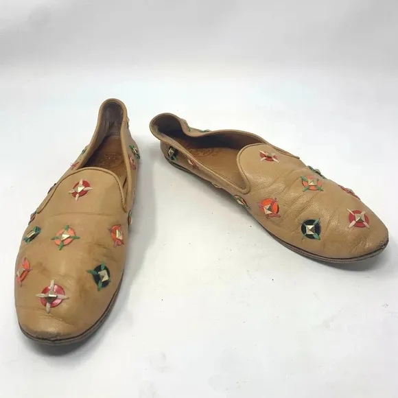 Tory Burch Jasmine Studded Loafers in Croissant