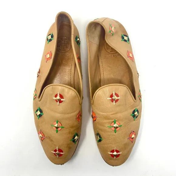 Tory Burch Jasmine Studded Loafers in Croissant