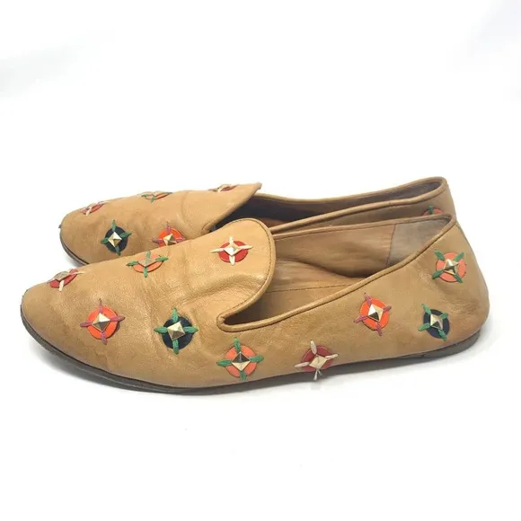 Tory Burch Jasmine Studded Loafers in Croissant