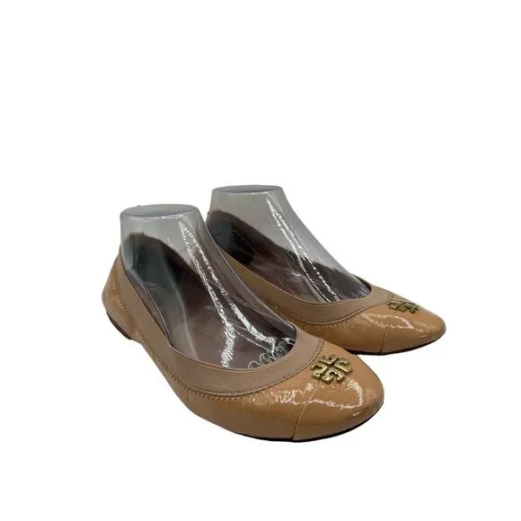 Tory  Burch Jolie Ballet Soft Flats Light Oak color Leather women’s 8.5 shoe