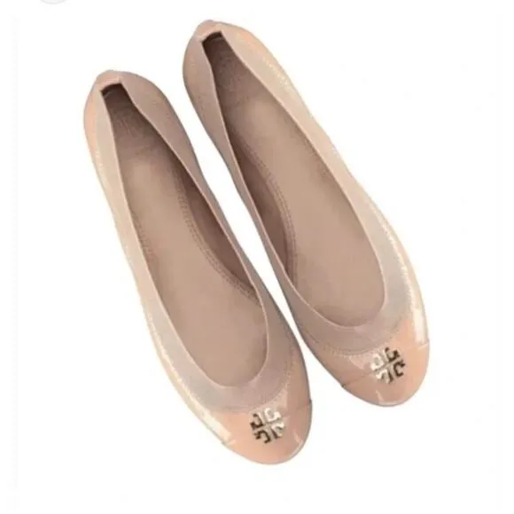 Tory  Burch Jolie Ballet Soft Flats Light Oak color Leather women’s 8.5 shoe