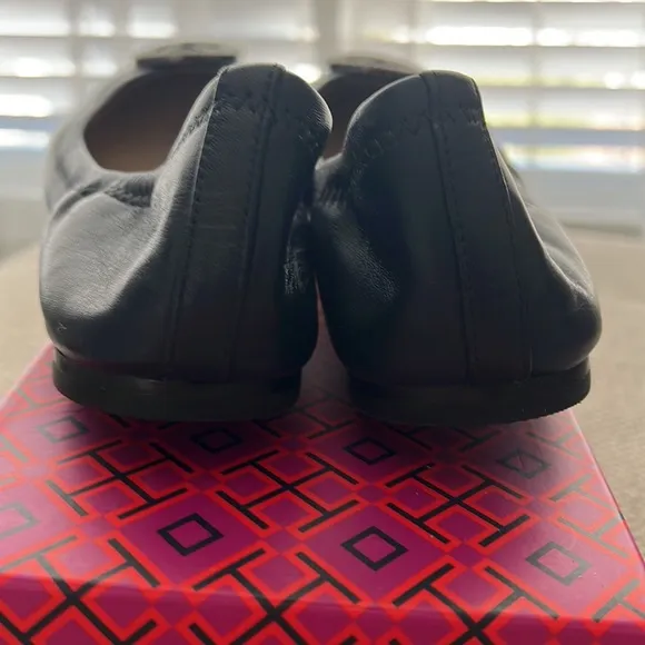 Tory Burch Liana Navy Ballet Flats Black Size 9.5