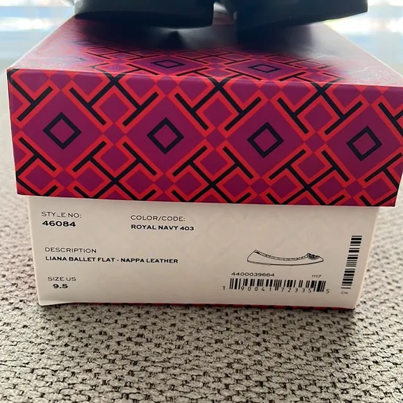 Tory Burch Liana Navy Ballet Flats Black Size 9.5