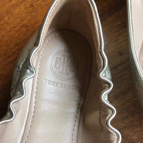 Tory Burch metallic gold ballet flats