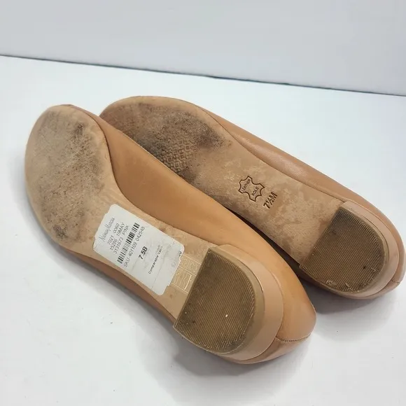 Tory Burch Miller Fringe Ballet Flats  Tan Pink Orange Size 7.5