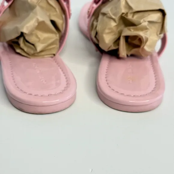 Tory Burch Miller Sandals Flat Thong Leather Petunia Soft Pink Size 7.5M