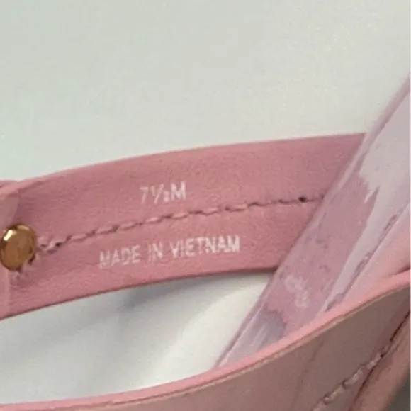 Tory Burch Miller Sandals Flat Thong Leather Petunia Soft Pink Size 7.5M