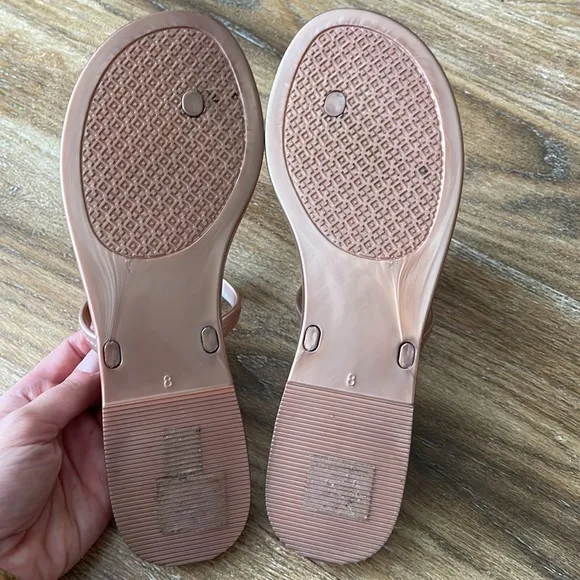 Tory Burch Mini Miller Flat Thong Jelly Sandals in Rose Gold