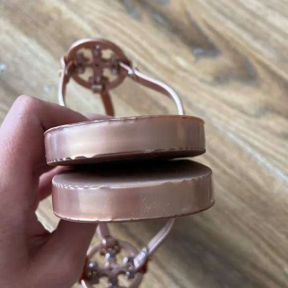 Tory Burch Mini Miller Flat Thong Jelly Sandals in Rose Gold