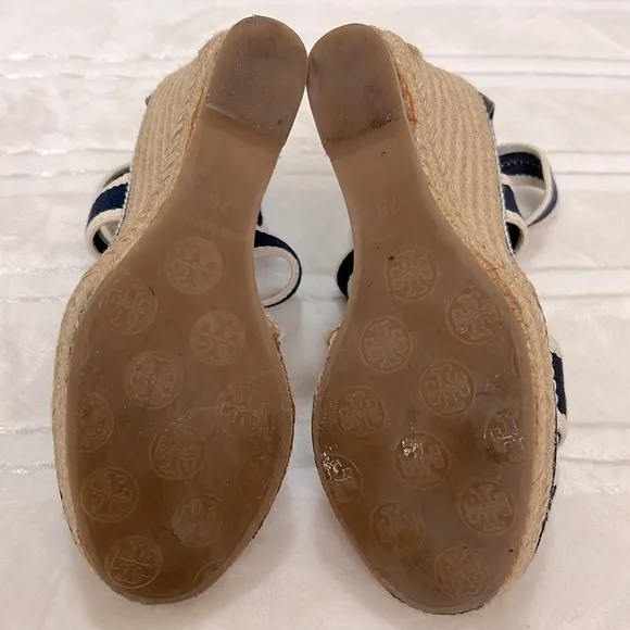 Tory Burch Nautical Espadrilles Wedge Platform Sandals