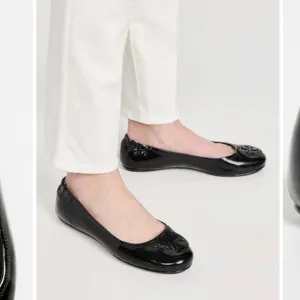 Tory Burch Patent Leather Minnie Travel Ballet Flats