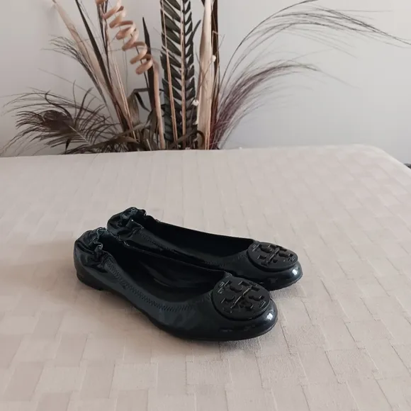Tory Burch Patent Leather Minnie Travel Ballet Flats