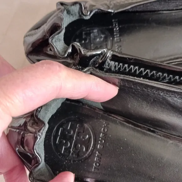 Tory Burch Patent Leather Minnie Travel Ballet Flats