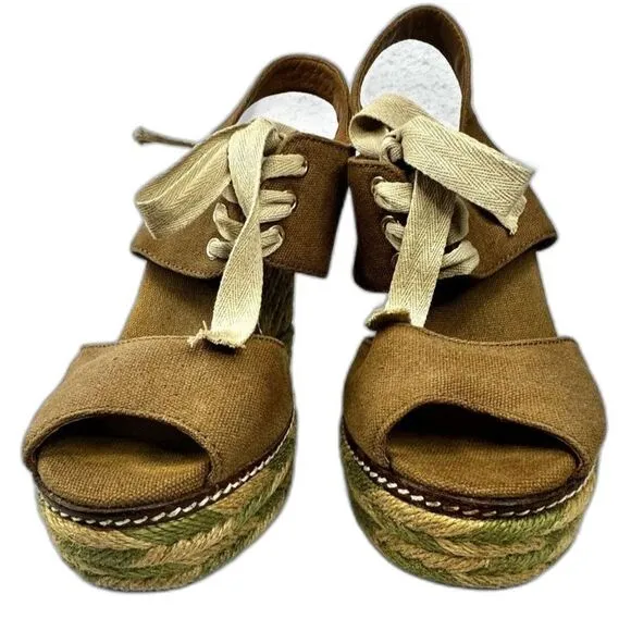 Tory Burch Platform Wedge Espadrilles - Women 8