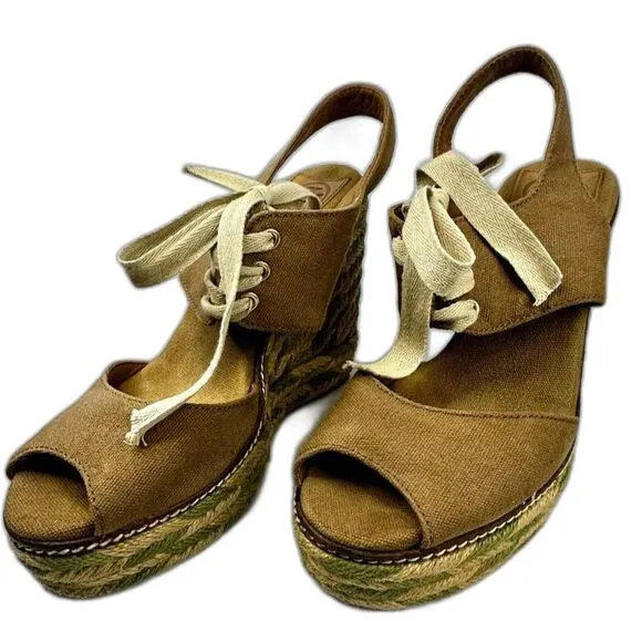 Tory Burch Platform Wedge Espadrilles - Women 8