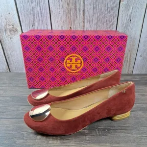 Tory Burch Platos 20mm Lancaster Leather Suede Ballet Flats Women's 8.5 M (NIB)